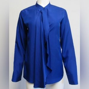 Stella McCartney 100% Silk Oversized Blouse size 38 Royal Blue
